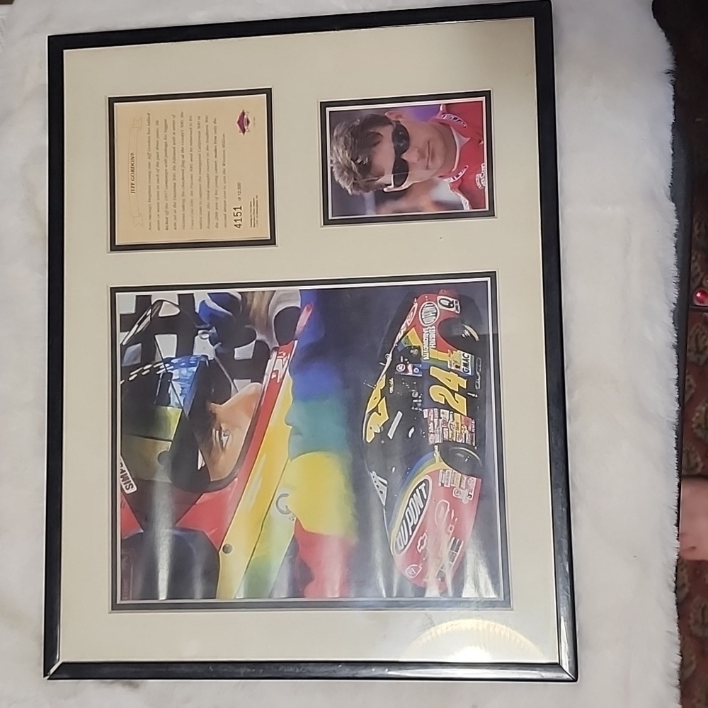 JEFF GORDON  MATTED PHOTO FRAME.